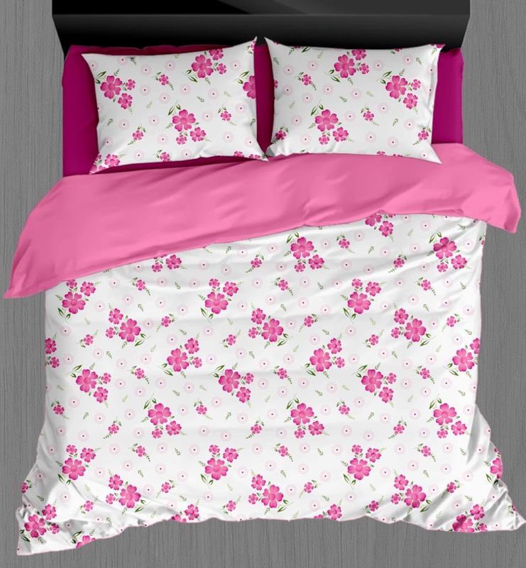 Perfume fitted (Elastic) Glace cotton Double Bed Sheet with Two Pillow Cover ( Bed Sheet Size - 78"x72")  