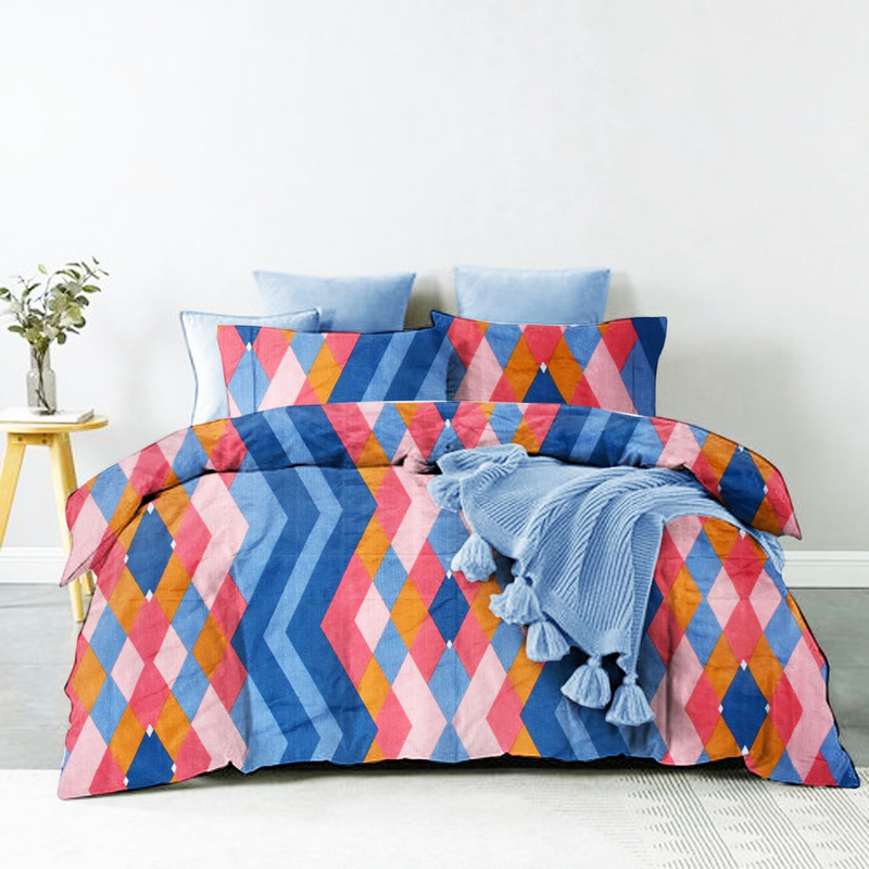 UPNEJA V HANDLOOM  Celebration Polycotton Printed Double Bedsheet with two pillow cover ( 90"X100" Gift Pack )