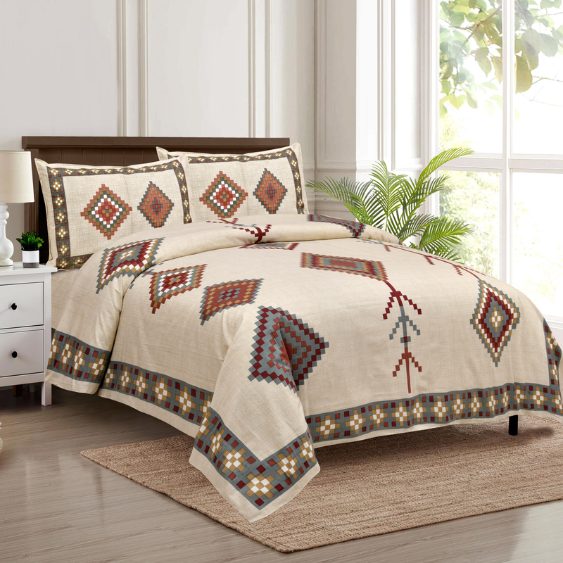 King Size Bedsheet. 100x108 inch approx. 1 Bedsheet 2 Pillow Covers.